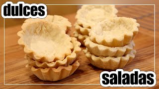 Masa para TARTALETAS Saladas y Dulces  Masa Sablée y Brisée [upl. by Allit]