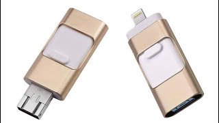 iOS Flash Drive  How to use USB drives with an iPhone  3 in 1 USB OTG Flash Drive for iPhone [upl. by Ellednek371]